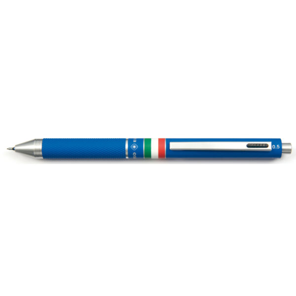 Penna Sfera Scatto Multifunzione Quadra Fusto Blu Gommato Italia Osama Od 1024itg 1bn 8007404224539