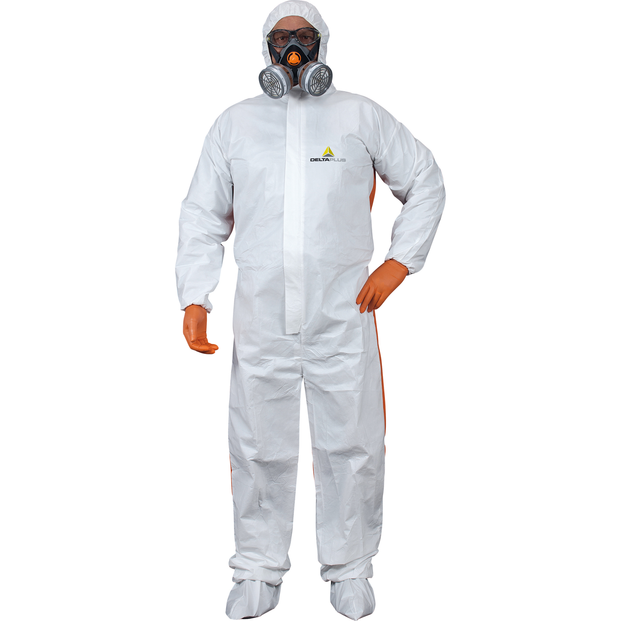 Tuta Protez da Rischio Chimico Dt125 Tg Xl Bianco Arancio Monouso Dt125 Xl 3295249202972