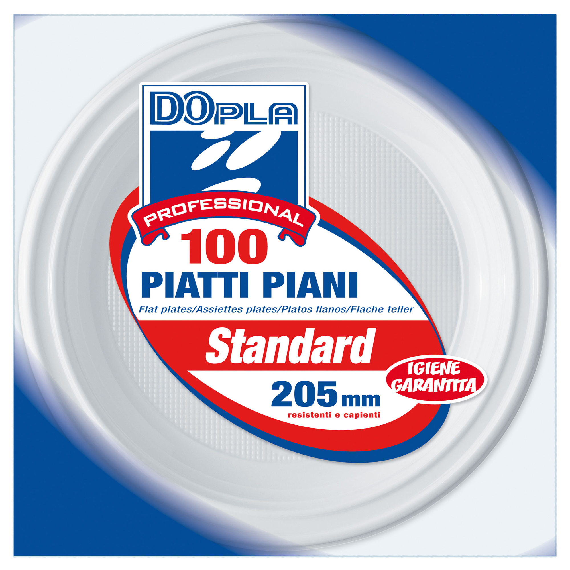 100 Piatti Piani 205mm Dopla Professional 1236 8005090410083