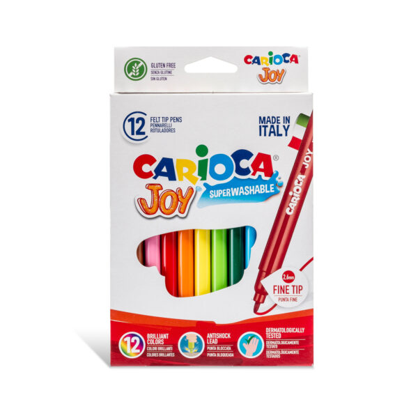 Scatola 12 Pennarelli Joy Lavabili Colori Assortiti Carioca 40614 8003511406141