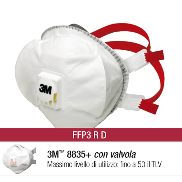 Scatola 5 Mascherine 8835 Premium Ffp3 con Valvola 98738 4054596076846