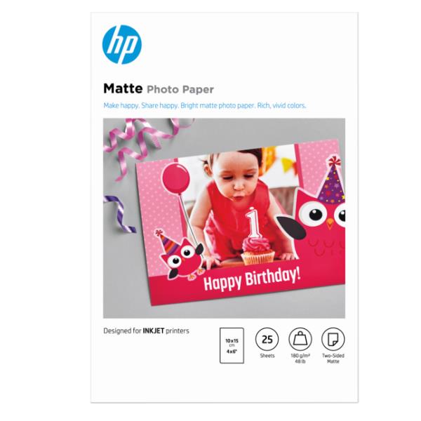 Hp Matte Fsc Photo Paper 4x6 25 Hp Inc 7hf70a 193905314706