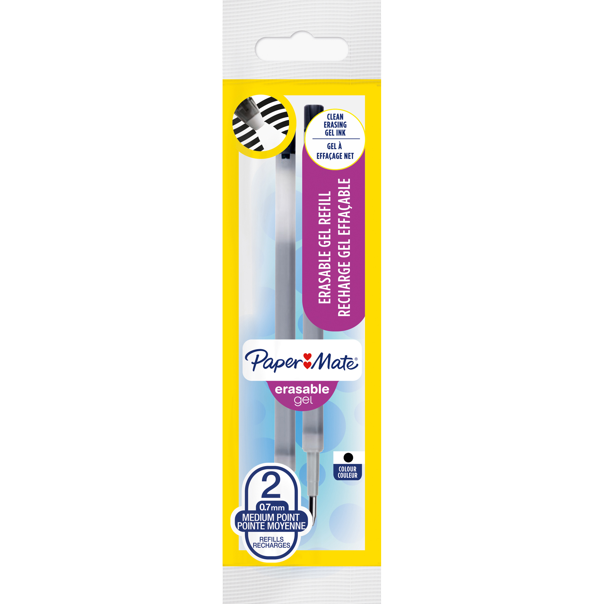 Blister 2 Refill Sfera Erasable Gel 0 7mm Nero Papermate 1984519 3501179845197