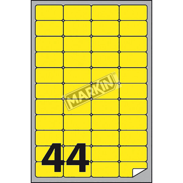 Etichetta Adesiva a 406 Giallo Fluo 100fg A4 47 5×25 5mm 44et Fg Markin X210a406f Gi 8007047051202