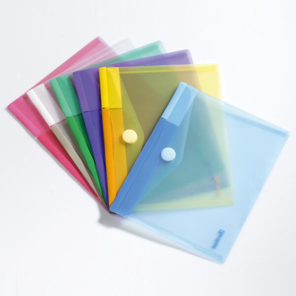 Set 6 Buste Pp con Velcro 24x19cm Colori Assortiti B510259 3377995102598