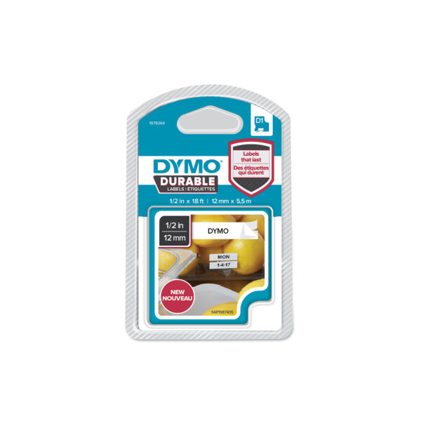 Nastro Dymo Tipo D1 Durable 12mmx5 5mt Nero Bianco 1978364 1978364 3501179783642