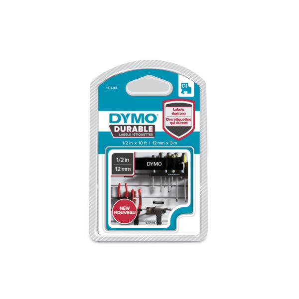 Nastro Dymo Tipo D1 Durable 12mmx3mt Bianco Nero 1978365 1978365 3501179783659