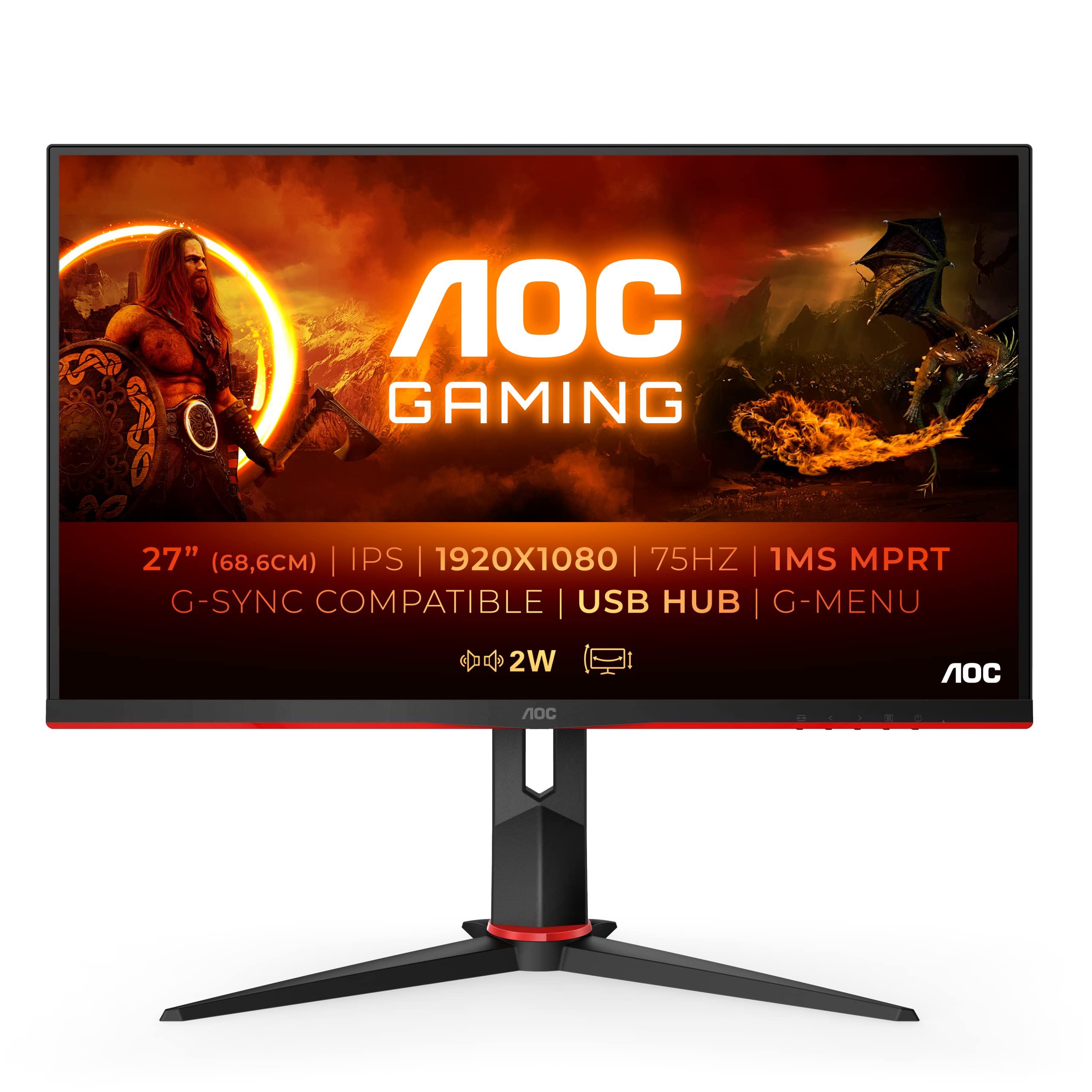 27 Monitor Aoc Gaming 16 9 Aoc 27g2u5 Bk 4038986187091