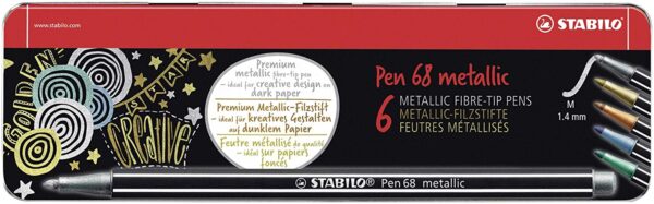 Scatola Metallo da 6 Pz Pen 68 Metallic Stabilo 6806 8 32 4006381530323