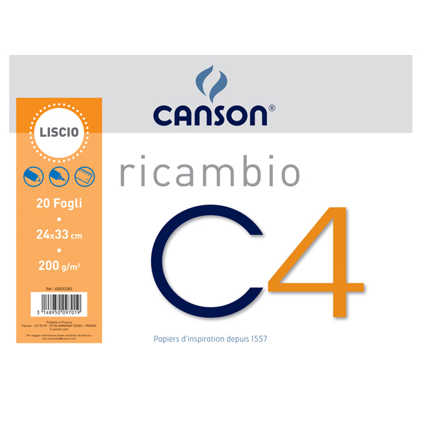 Ricambi per Album C4 24x33cm 200gr 20fg Liscio Canson C400052383 3148950097019