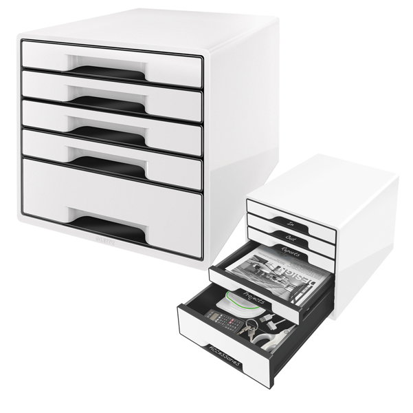 Cassettiera Drawer Cabinet Cube 5 Bianco Leitz 52531001 4002432115495