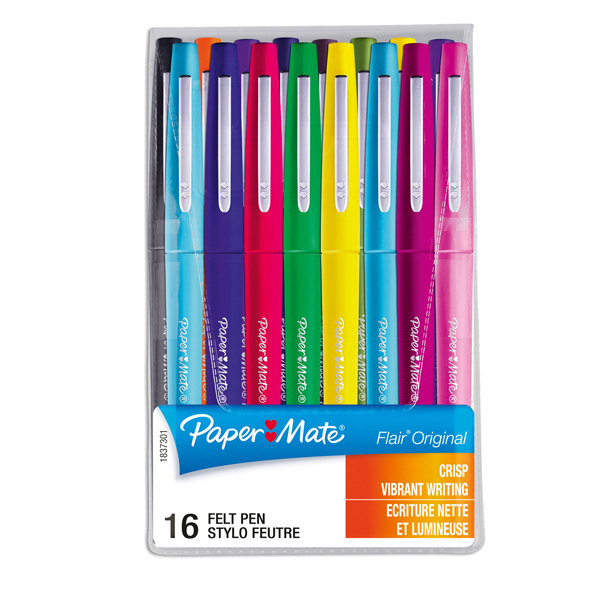 Astuccio Set 16 Pennarelli 2 X Colori Assortiti Flair Nylon Papermate S0977450 3501170977453