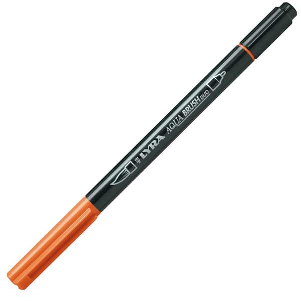 Pennarello a 2 Punte Aqua Brush Duo Arancio Lyra L6520013 4084900661802