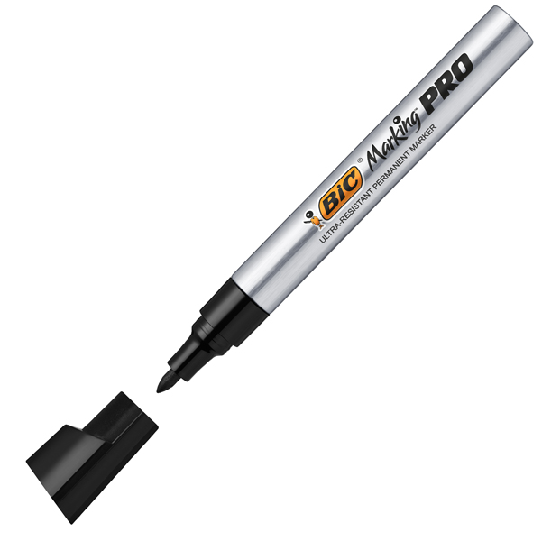 Scatola 12 Marcatori Nero Punta Tonda Marking Pro Bic 964800 3086123537880