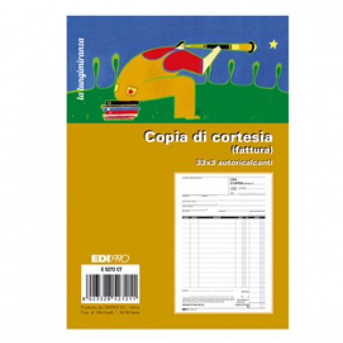 Blocco Copia di Cortesia Fatt Elett 33x3 Autocop 22x14 8cm E5272ct Edipro E5272ct 8023328527211