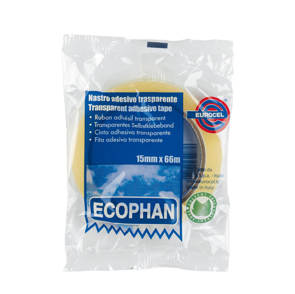 Nastro Adesivo Ecophan 19 Mm X 66 Mt in Caramella Trasparente Eurocel 8001814343170