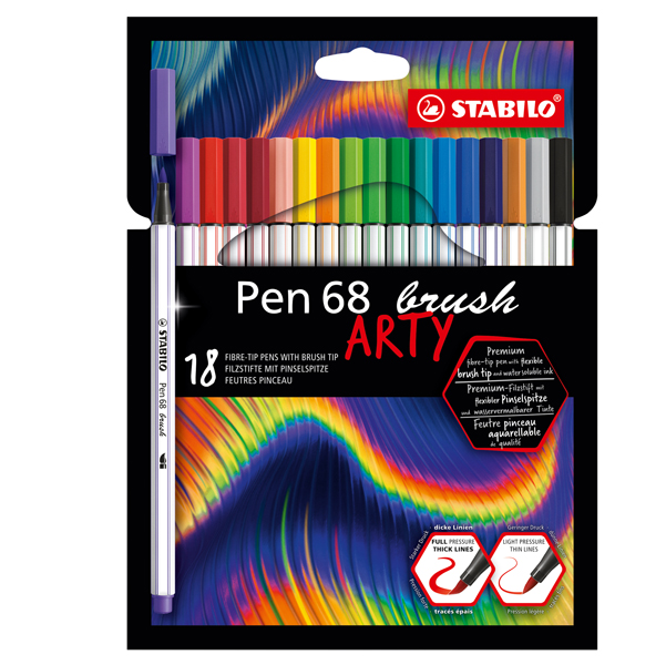 Pennarello Stabilo Pen 68 Brush Arty Color Parade Confezione da 20