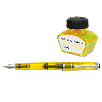 Stilo Pelikan Duo Giallo M205 Pennino M Confezione Regalo Pelikan 975524 4012700975522