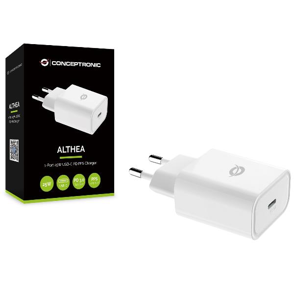 2 Port Usb Charger White Pd 25w Conceptronic Althea010w 4015867226360