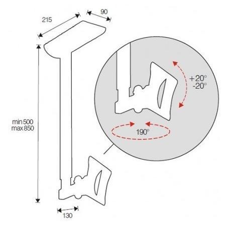 Staffa Soffitto 200x100 Nilox Amom06073 8016677060737