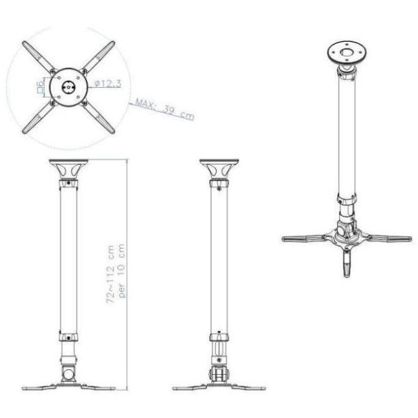 Supporto Soffitto X Proiettori Newstar Computer Products Eur Beamer C350black 8717371442910