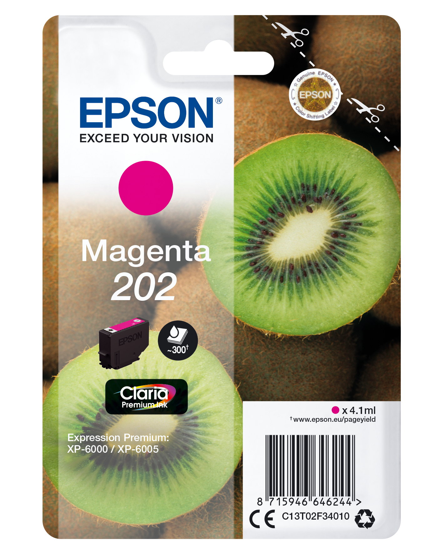 Singlepack Magenta 202 Epson Consumer Ink S1 C13t02f34010 8715946646244