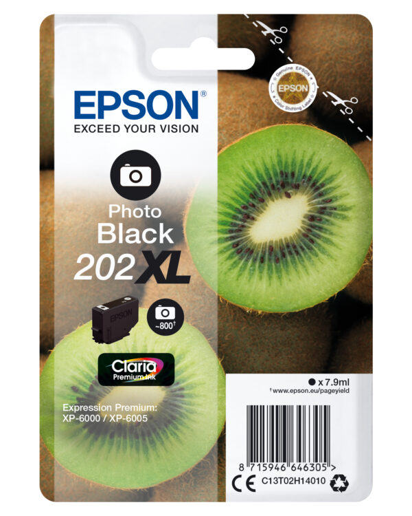 Singlepack Photo Black 202xl Epson Consumer Ink S1 C13t02h14010 8715946646305