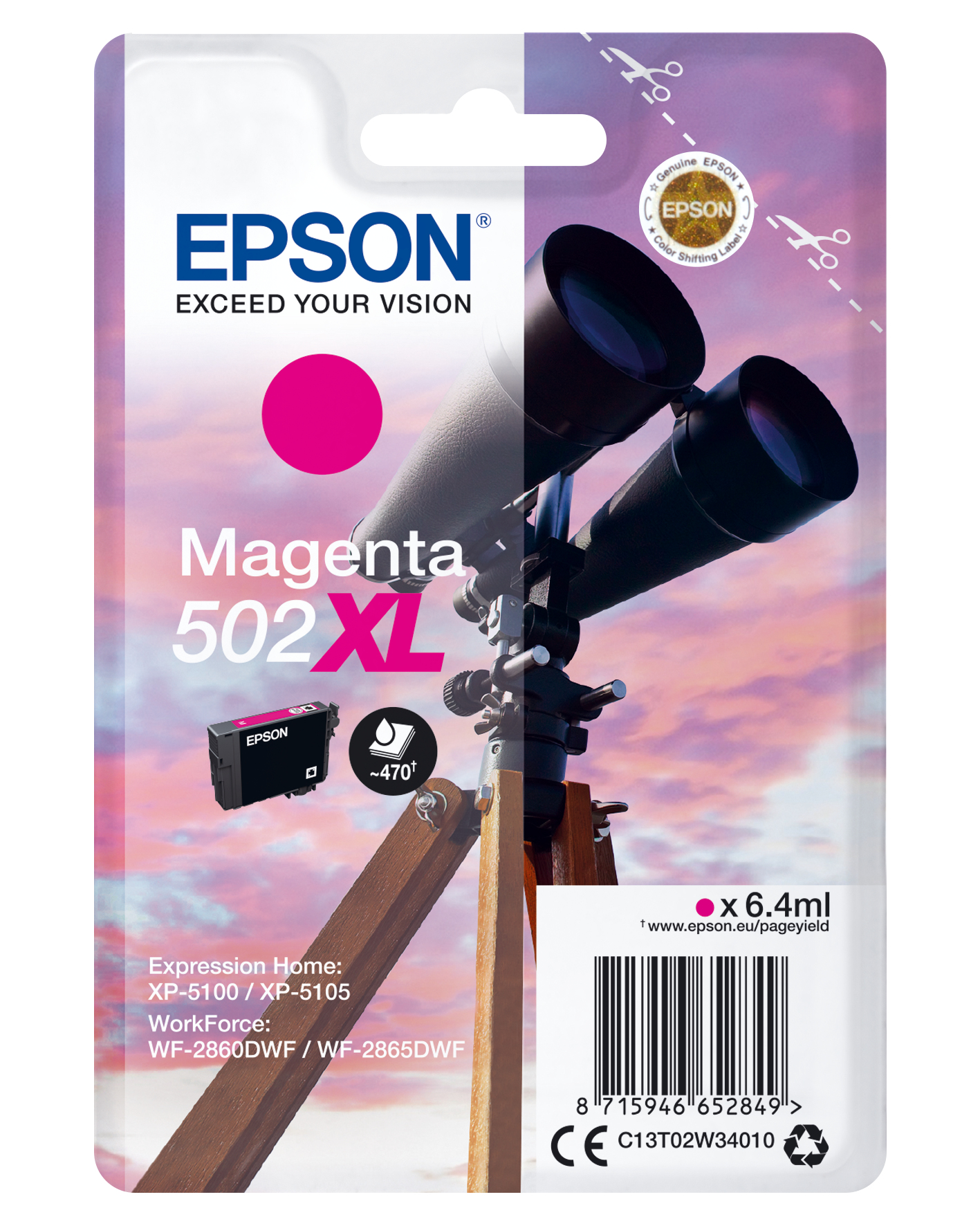 Binoculars Singlepack Magentaxl Epson Consumer Ink S1 C13t02w34010 8715946652849