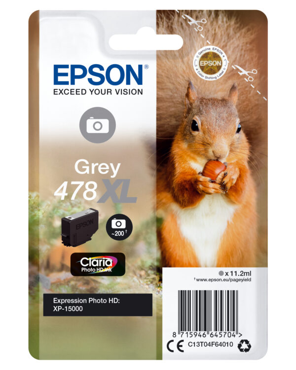 Singlepack Grey 478xl Epson Consumer Ink S1 C13t04f64010 8715946645704