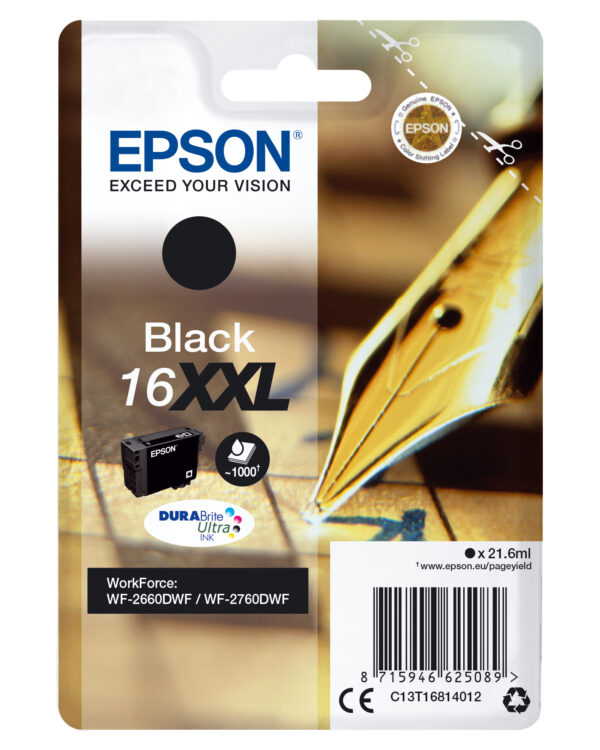 Singlepblack16xxldurabr Ultrink Epson Consumer Ink S1 C13t16814012 8715946625089