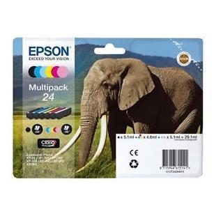 Multipack 24 6pz Elefante B C Epson C13t24284021 8715946615103