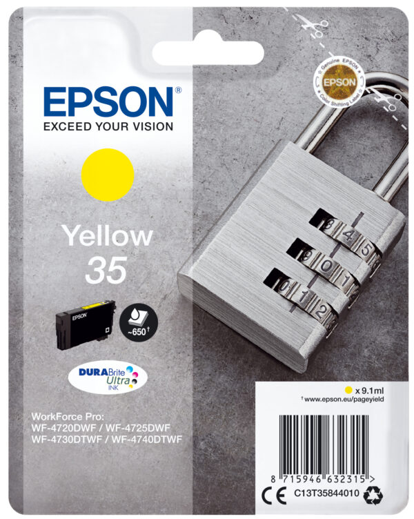 Singlepack Yellow 35 Epson Consumer Ink S1 C13t35844010 8715946632315