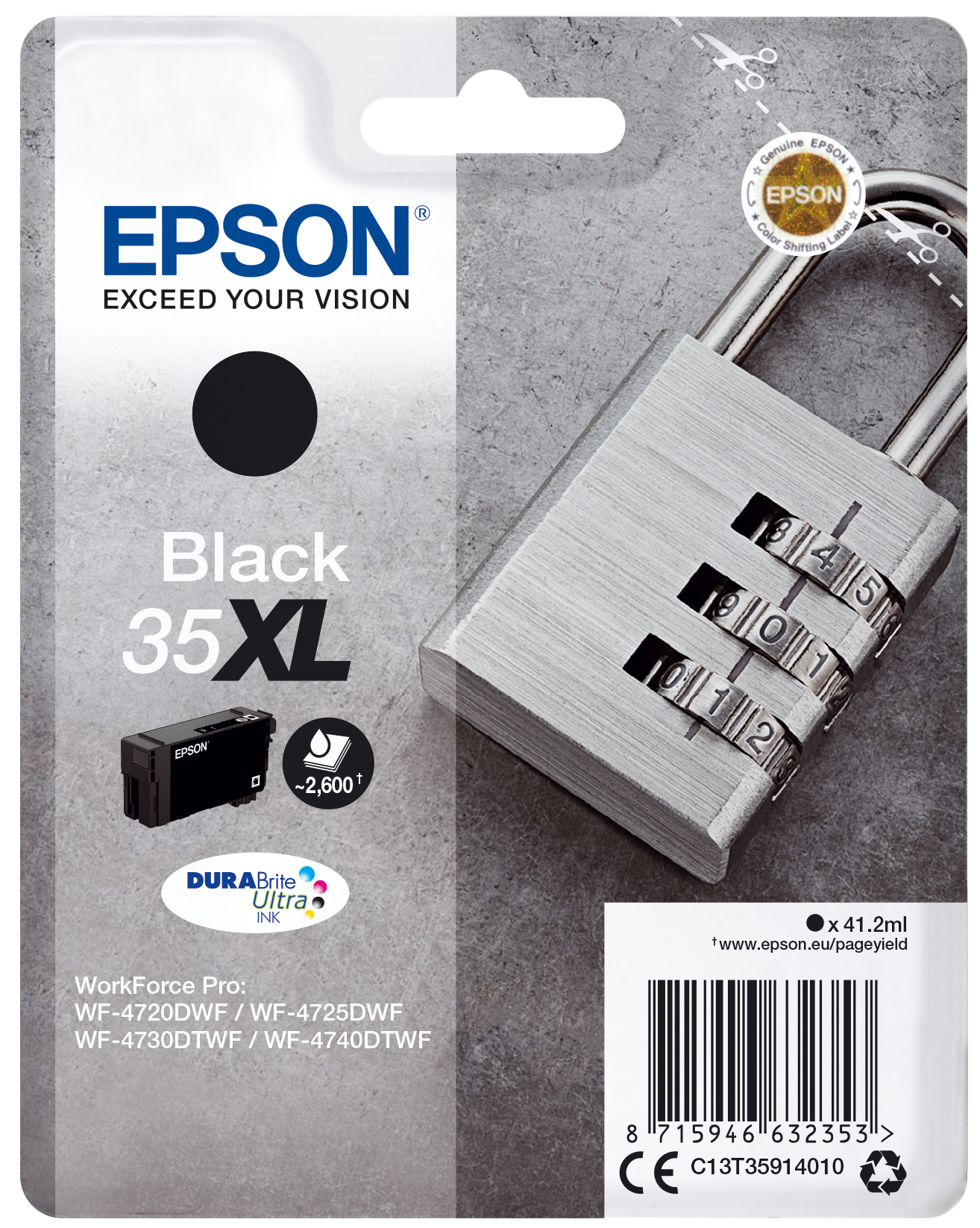 Singlepack Black 35xl Epson Consumer Ink S1 C13t35914010 8715946632353