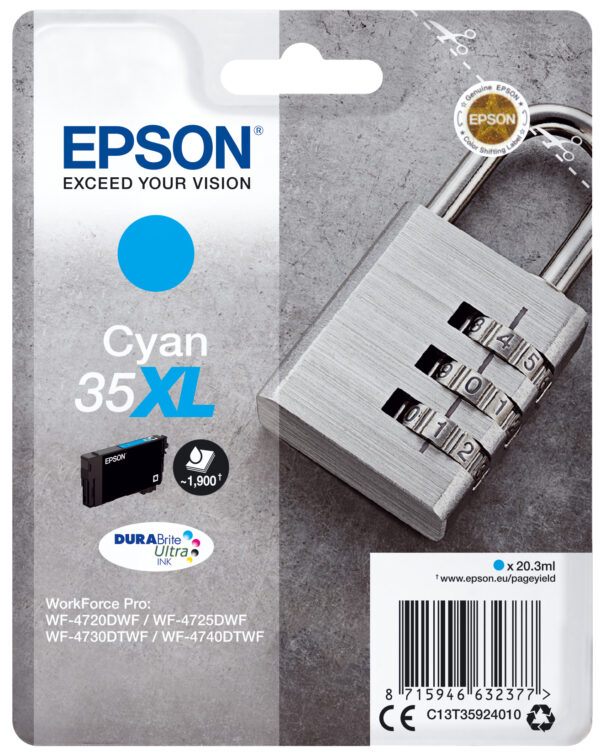 Singlepack Cyan 35xl Epson Consumer Ink S1 C13t35924010 8715946632377