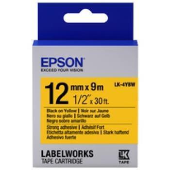 Tape Lk 4ybw Strng Adh Blk Y Epson Labelworks Supplies S6 C53s654014 8715946611297