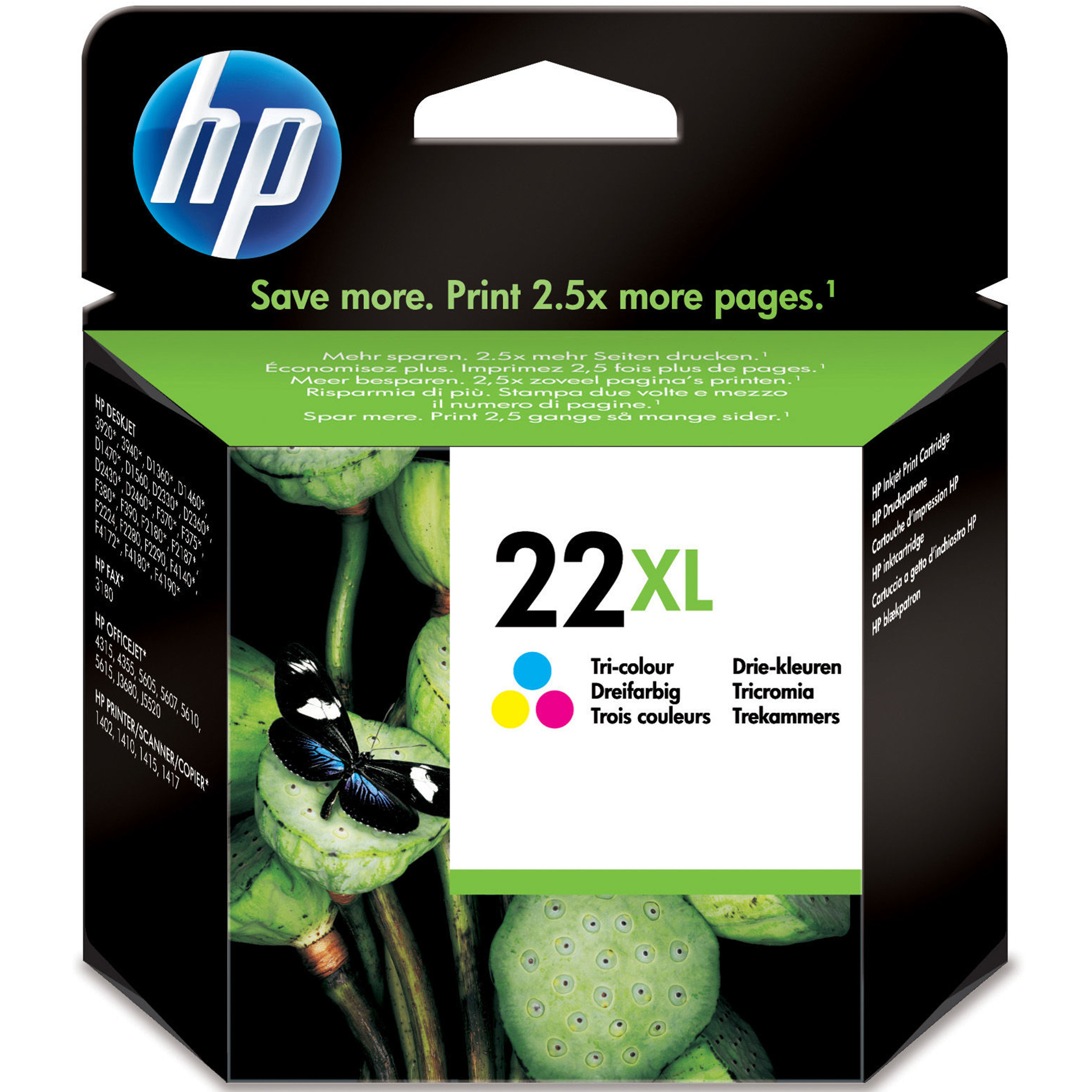 Ink Cartridge No 22 Xl C M Y Hp Hps Ink Sup High Volume 1n C9352ce Uus 884962780800