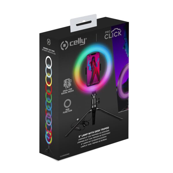 Ring Light Rgb 8 Bk Celly Clickringrgbbk 8021735193494