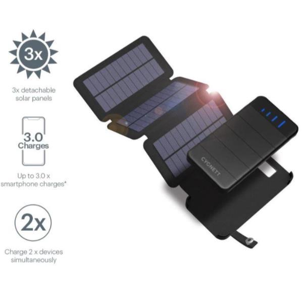 Solar Battery Bank 8000mah 2 Usb Prodotti Bulk Cy2805pbche 848116022413