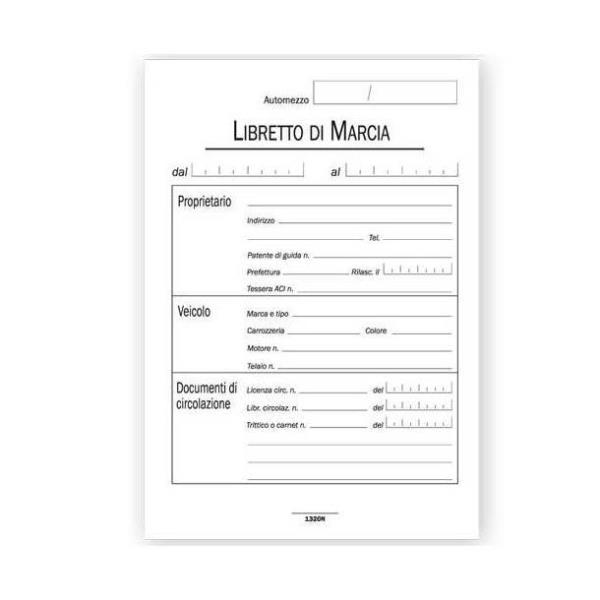 Libretto di Marcia per Auto Data Ufficio Du1320n0000