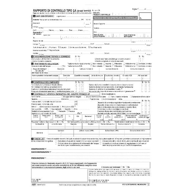 Modulo Rapporto di Controllo 1a Data Ufficio Du8844t1a00 8008842348238