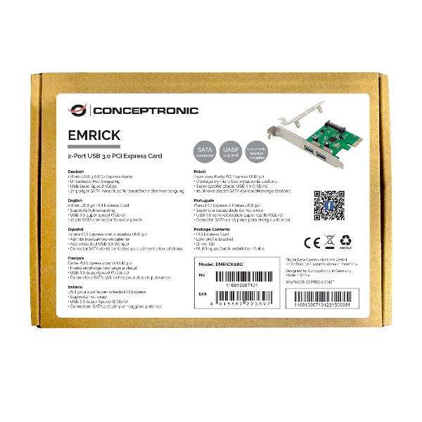 2 Port Usb 3 0 Pcie Card Conceptronic Emrick06g 4015867223697