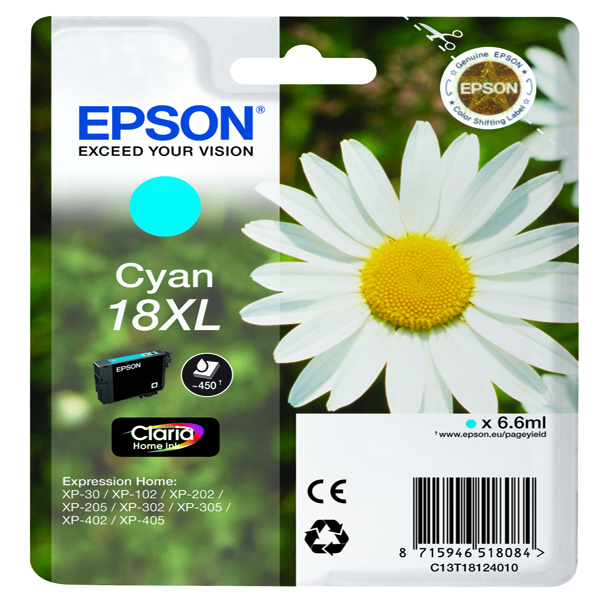 Cartuccia Ciano Epson Claria Home Serie 18xl Margherita in Conf Blister Rs C13t18124012 8715946625225