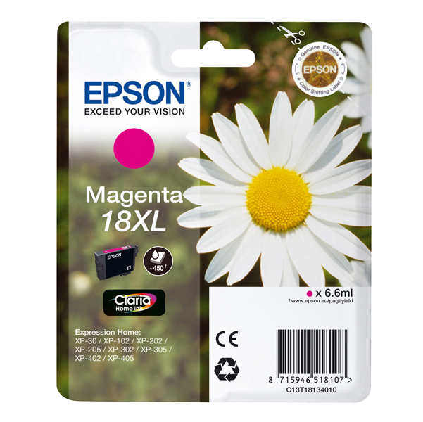 Cartuccia Magenta Epson Claria Home Serie 18xl Margherita in Confezione Blister C13t18134012 8715946625249