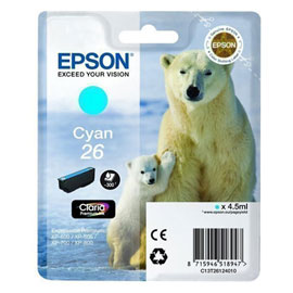 Cartuccia Ciano Epson Claria Premium Serie 26 Orso Polare in Blister Rs C13t26124012 8715946625584