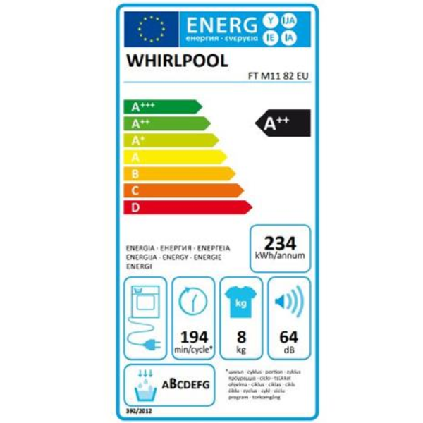 Asciugatrice Fs 8kg a Whirlpool Ftm1182eu 8003437602580