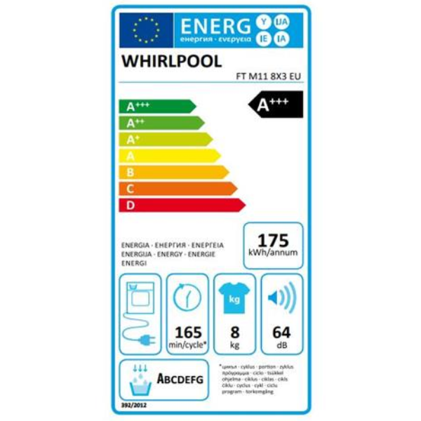 Asciugatrice Fs 8kg a Whirlpool Ftm118x3eu 8003437602351