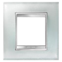 Placca Lux Int 2p Vetro Ghiaccio Gewiss Gw16222cg 8011564420342