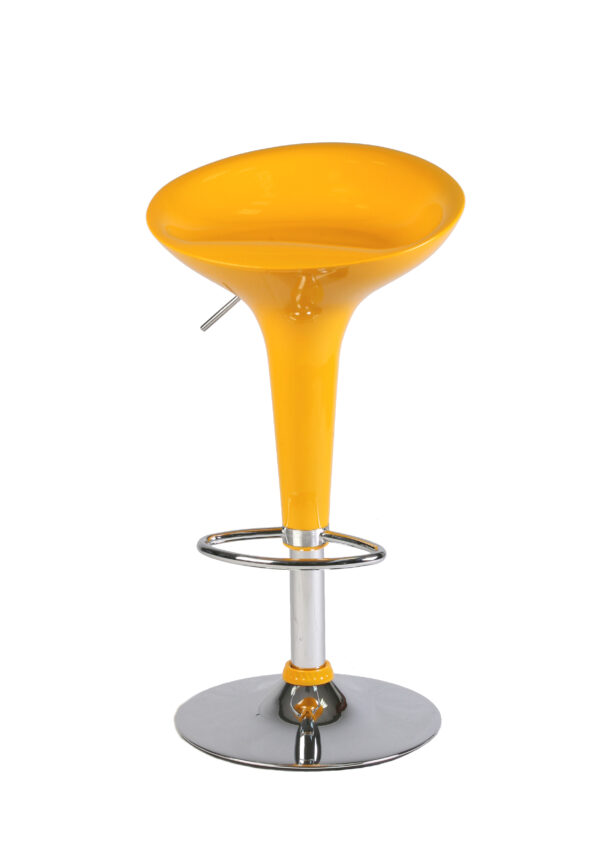 Sgabello Bar in Abs e Acciaio H55 78cm Giallo