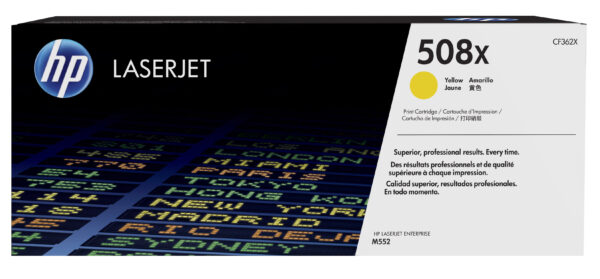 Hp 508x Toner Cartridge Giallo Laser Jet Serie M552 M553 Alta Capacita Cf362x 888793237625