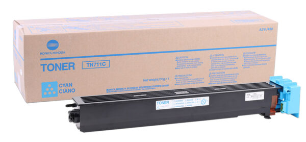 Toner Ciano per Bizhub C654e C754e 35 100 Pagine Tn 711c A3vu450 1pa3vu450